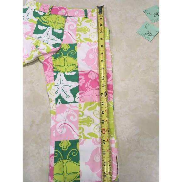 Lilly Pulitzer Stretch Capri Crop Pants Sea Life Sz 6X White Label Lillycore - Picture 5 of 9